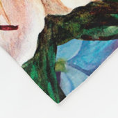 Horizontaler Blumenrand. Lilien und Delphinien, Fleecedecke (Ecke)