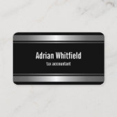 Horizontaler Buchhalter für schwarze und silberne Visitenkarte (Vorderseite)