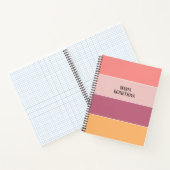 Horizontaler Farbblock Rosa und Orange Streifen Notizblock (Innenseite)