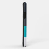 Horizontaler Farbblock Schwarz & Grau Case-Mate iPhone Hülle (Hinten/Rechts)