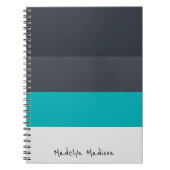 Horizontaler Farbblock Schwarz & Grau Notizblock (Vorderseite)