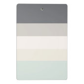 Horizontaler Farbblock Streifen Grau/Beige Monogra Mini Klemmbrett (Rückseite)