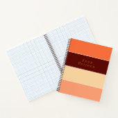 Horizontaler Farbblock Streifen Orange & Peach Notizblock (Innenseite)