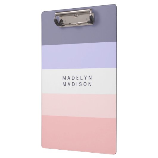 Horizontaler Farbblock-Streifen-Pfirsich und Lila Klemmbrett (Links)