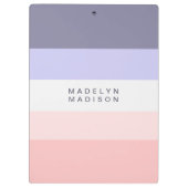 Horizontaler Farbblock-Streifen-Pfirsich und Lila Klemmbrett (Rückseite)