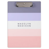 Horizontaler Farbblock-Streifen-Pfirsich und Lila Klemmbrett (Vorderseite)