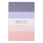 Horizontaler Farbblock-Streifen-Pfirsich und Lila Mini Klemmbrett (Rückseite)