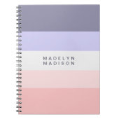 Horizontaler Farbblock-Streifen-Pfirsich und Lila Notizblock (Vorderseite)