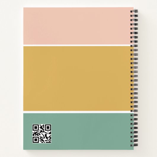 Horizontaler Farbblock-Streifen rosa Notizblock (Rückseite)