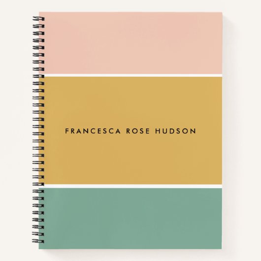 Horizontaler Farbblock-Streifen rosa Notizblock (Vorderseite)