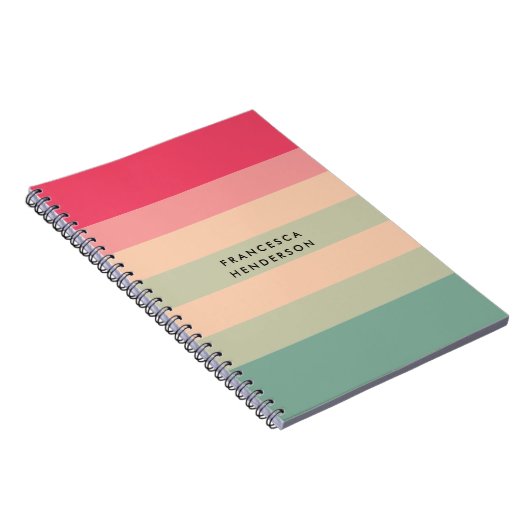 Horizontaler Farbblock-Streifen rosa Notizblock (Rechte Seite)