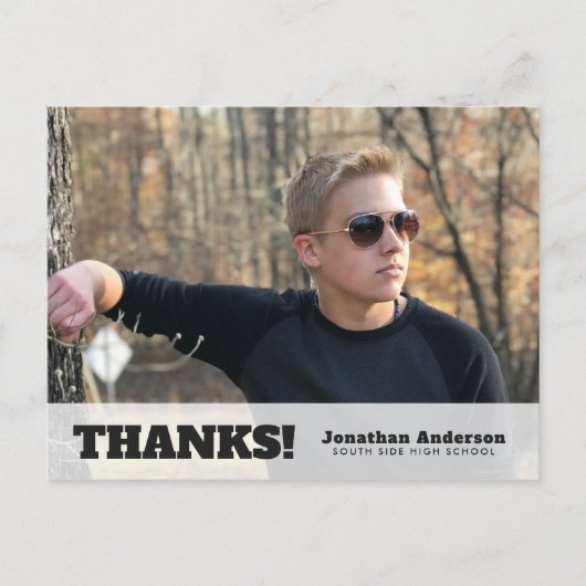 Horizontaler Foto Abschluss Vielen Dank Postkarte (Vorderseite)