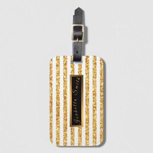 Horizontaler Glitzer Boho Popular Collection Gepäckanhänger (Vorderseite Vertikal)