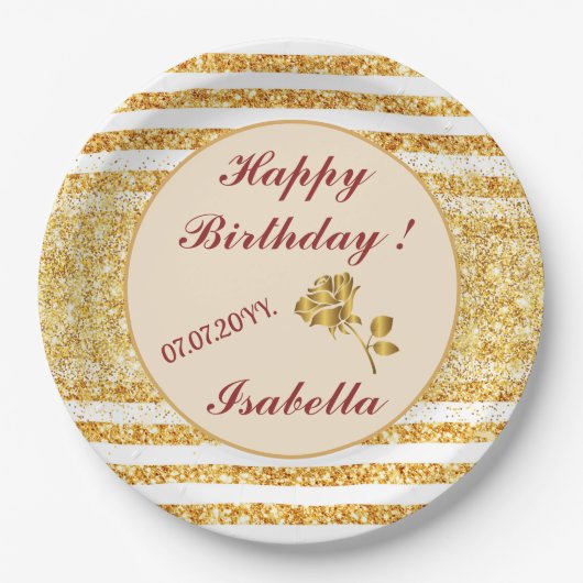 Horizontaler Glitzer Boho Popular Collection Pappteller (Vorderseite)