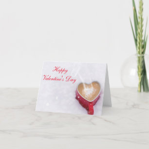 Horizontaler "glücklicher Valentinstag-" Kakao im Feiertagskarte