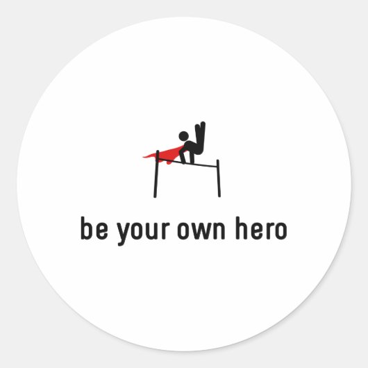 Horizontaler Gymnastikheld Runder Aufkleber (Vorderseite)