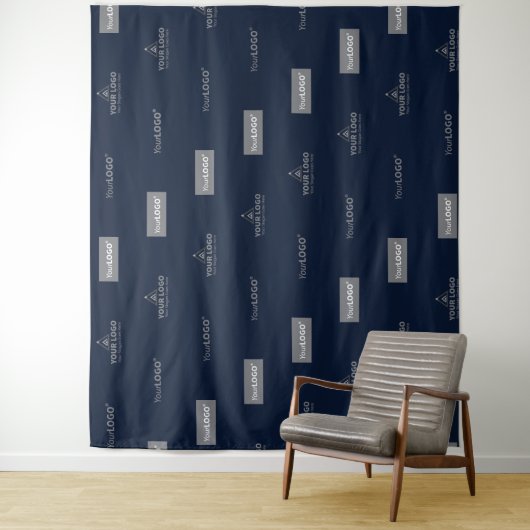 Horizontaler Hintergrund für das blaue drei Logo i Wandteppich (Beispiel)