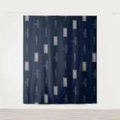 Horizontaler Hintergrund für das blaue drei Logo i Wandteppich (Vorderseite)