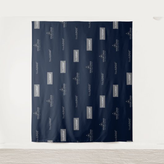 Horizontaler Hintergrund für das blaue drei Logo i Wandteppich (Vorderseite)