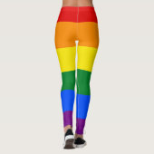 Horizontaler LGBT-Regenbogenstreifen Leggings (Rückseite)