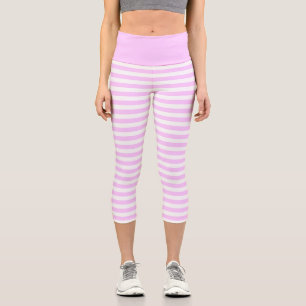 Horizontaler Lilac Streifen Capri Leggings
