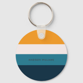 Horizontaler Monogramm-Farbblock-Minimalistischer  Schlüsselanhänger