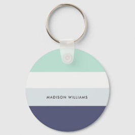 Horizontaler Monogramm-Farbblock-Minimalistischer  Schlüsselanhänger