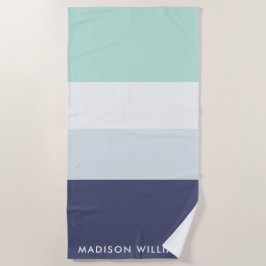 Horizontaler Monogramm-Farbblock-Streifen Stilvoll Strandtuch