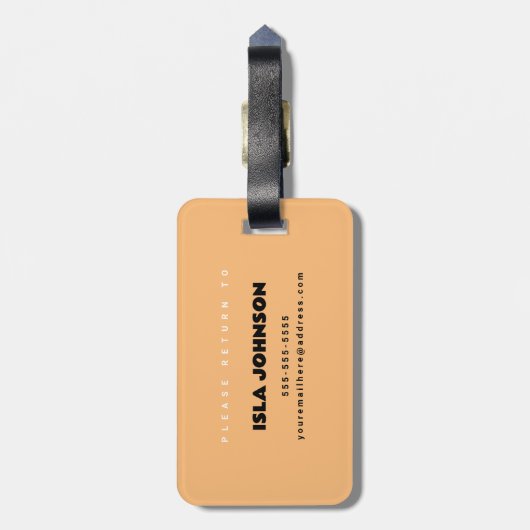 Horizontaler Personalisierter Familienname Gepäckanhänger (Rückseite vertikal)