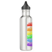 Horizontaler Regenbogen-Gay Pride Streifen Edelstahlflasche (Links)