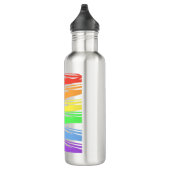Horizontaler Regenbogen-Gay Pride Streifen Edelstahlflasche (Rechts)