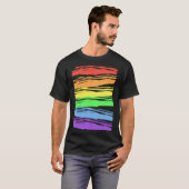 Horizontaler Regenbogen-Gay Pride Streifen T-Shirt (Vorne ganz)