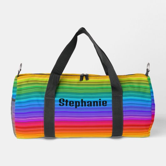 Horizontaler Regenbogenstreifen Design Duffel Bag Duffle Bag (Rückseite)