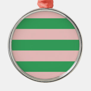 Horizontaler rosa und grüner Streifen Jede Größe Silbernes Ornament