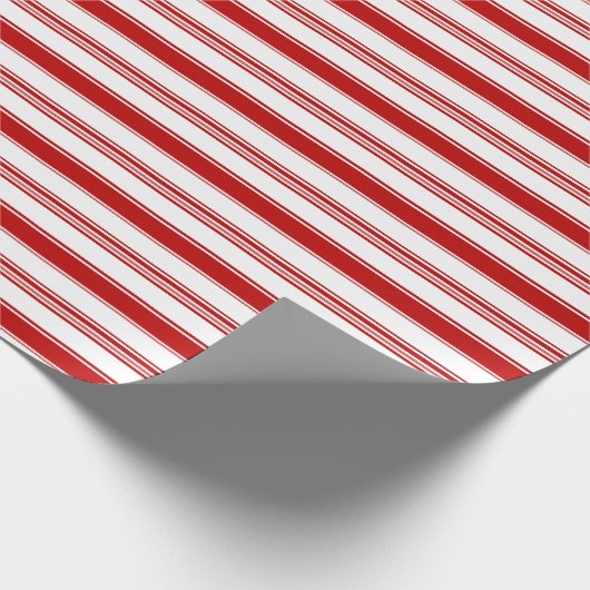 Horizontaler Rot- und Weißkerzenstreifen (groß) Geschenkpapier (Ecke)