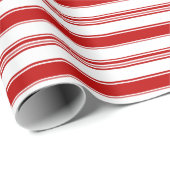 Horizontaler Rot- und Weißkerzenstreifen (groß) Geschenkpapier (Rolleneckpunkt)