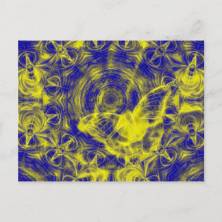 Horizontaler Schmetterling und Mandala Postkarte