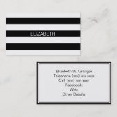 Horizontaler, schwarzer und horizontaler Preppy St Visitenkarte (Vorne/Hinten)