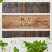 Horizontaler Streifen aus rustikalem Holzton Geschirrtuch (Gefaltet)