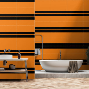 Horizontaler Streifen aus Schwarz und Citrus Tapete