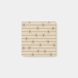Horizontaler Streifen Brown Khaki Blume Y2K Muster Post-it Klebezettel