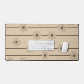 Horizontaler Streifen Brown Khaki Blume Y2K Muster Schreibtischunterlage (Tastatur & Maus)