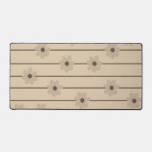 Horizontaler Streifen Brown Khaki Blume Y2K Muster Schreibtischunterlage (Vorderseite)