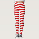 Horizontaler Streifen, rot, weiß, BG Leggings (Vorderseite)