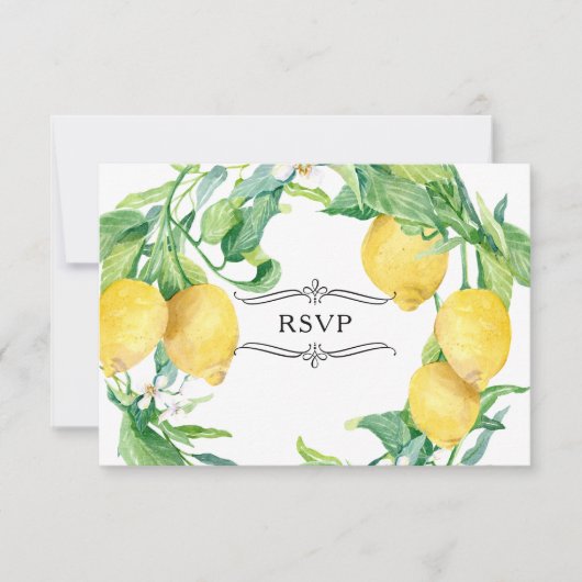 Horizontaler Streifen Zitronenblättriger Zitrusfrü Einladung (Vorderseite)
