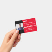 Horizontales Abzeichen Rot, Weiß, Schwarz Ausweis (Handheld)