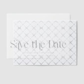 Horizontales Art Deco Save the Date Overlay Pergament Einladungen (Versetzt (Einladung))