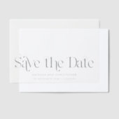 Horizontales Art Deco Save the Date Overlay Pergament Einladungen (Versetzt)