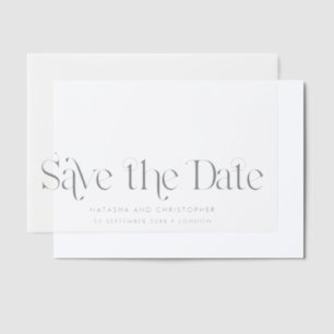 Horizontales Art Deco Save the Date Overlay Pergament Einladungen