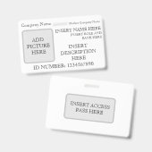 Horizontales benutzerdefiniertes ID-Abzeichen Ausweis (Vorder- & Rückseite)